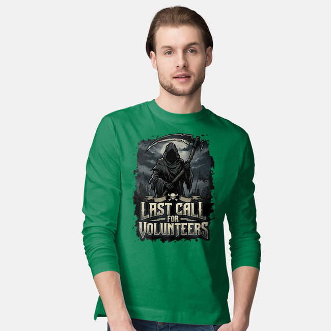 Last Call For Volunteers-Mens-Long Sleeved-Tee-Boggs Nicolas