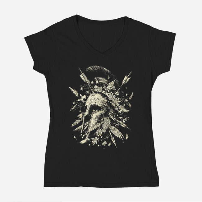 The Fall Of Ancient Greece-Womens-V-Neck-Tee-Diego Gurgell