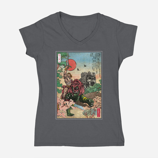 Prince Of Eternia In Japan-Womens-V-Neck-Tee-DrMonekers