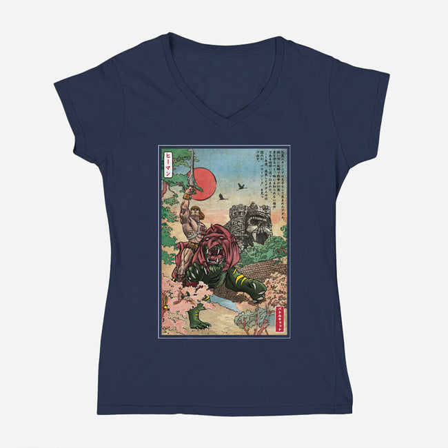 Prince Of Eternia In Japan-Womens-V-Neck-Tee-DrMonekers