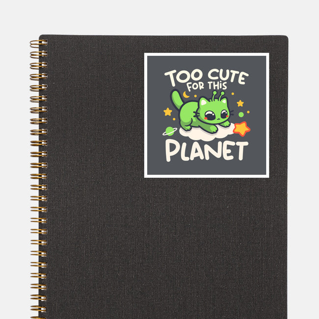 Too Cute Alien Cat-None-Glossy-Sticker-NemiMakeit