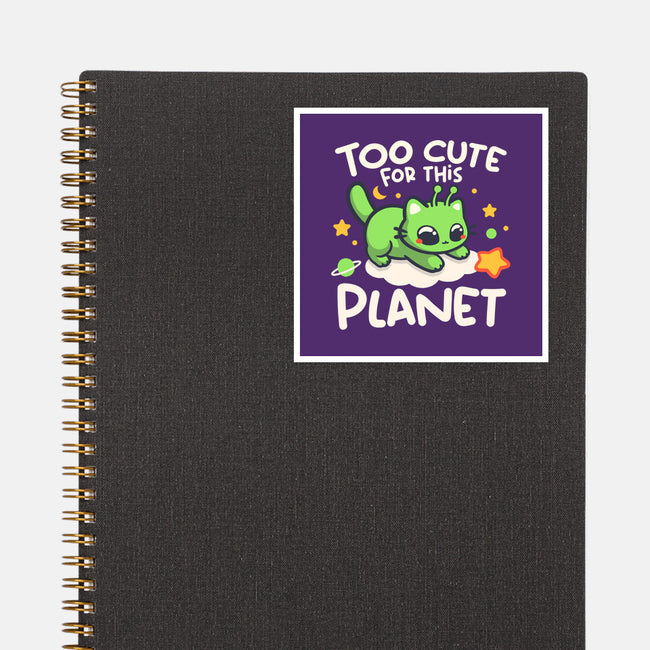 Too Cute Alien Cat-None-Glossy-Sticker-NemiMakeit