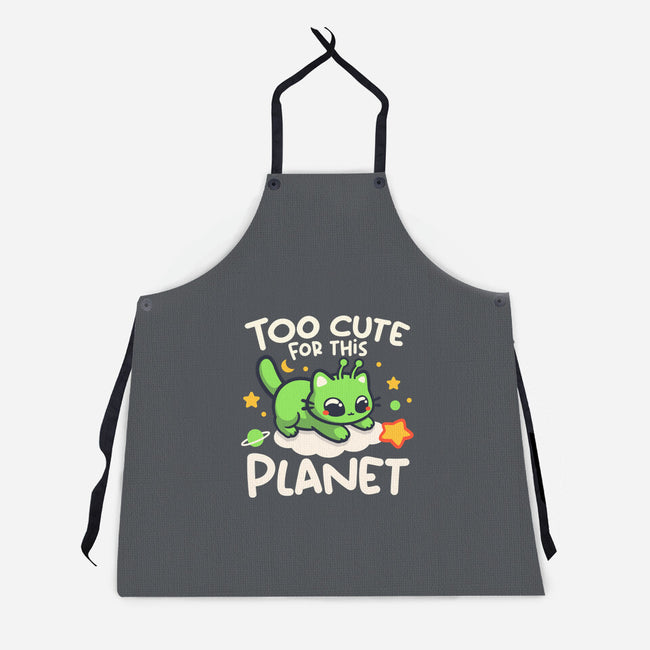 Too Cute Alien Cat-Unisex-Kitchen-Apron-NemiMakeit