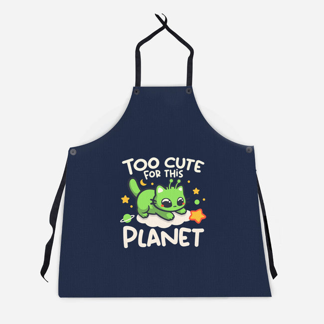 Too Cute Alien Cat-Unisex-Kitchen-Apron-NemiMakeit