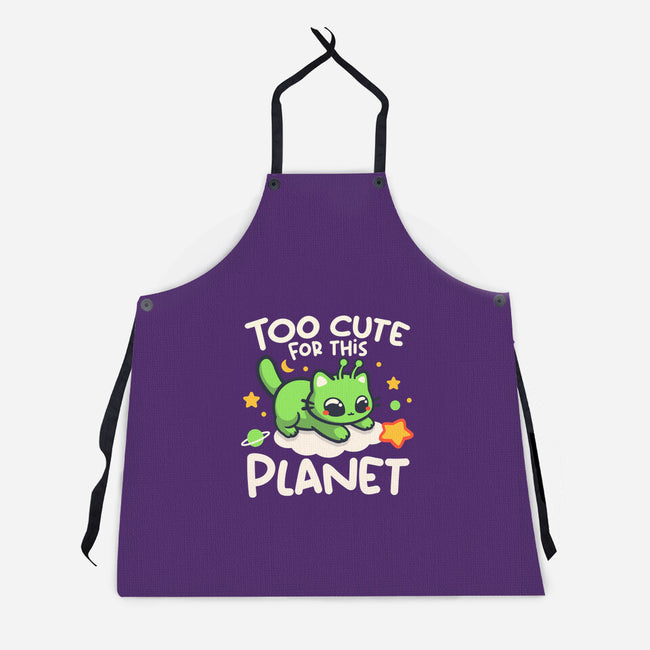 Too Cute Alien Cat-Unisex-Kitchen-Apron-NemiMakeit