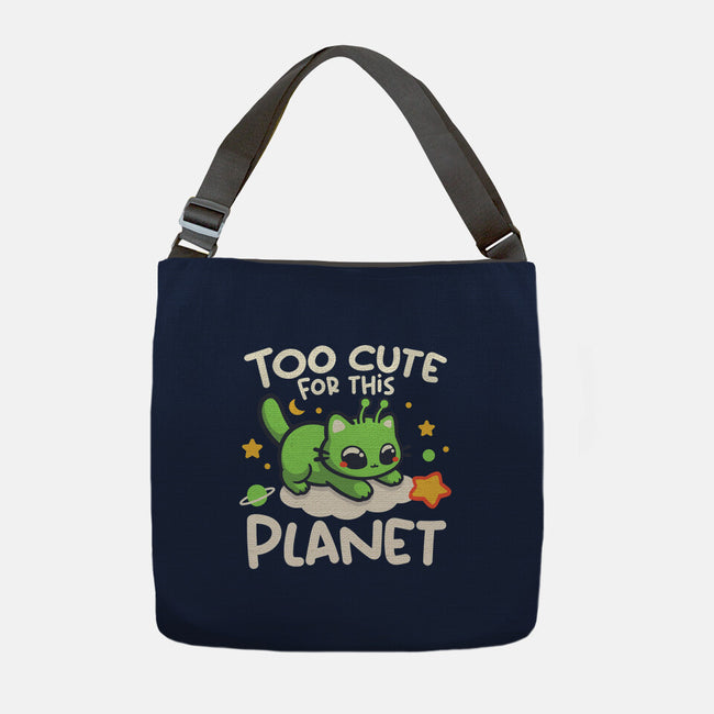 Too Cute Alien Cat-None-Adjustable Tote-Bag-NemiMakeit