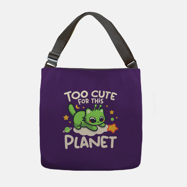 Too Cute Alien Cat-None-Adjustable Tote-Bag-NemiMakeit