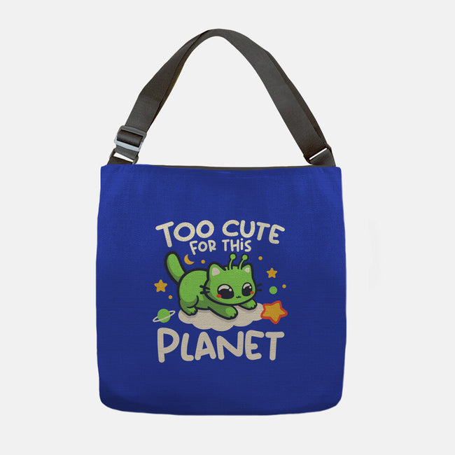 Too Cute Alien Cat-None-Adjustable Tote-Bag-NemiMakeit