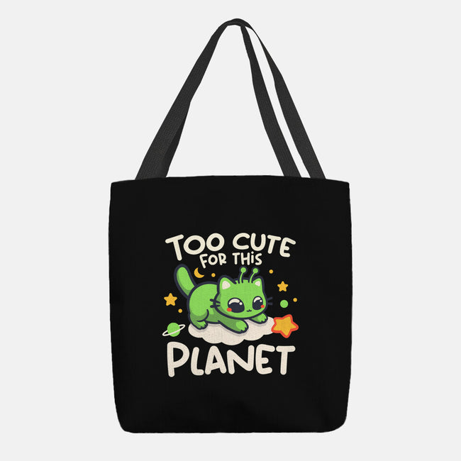 Too Cute Alien Cat-None-Basic Tote-Bag-NemiMakeit