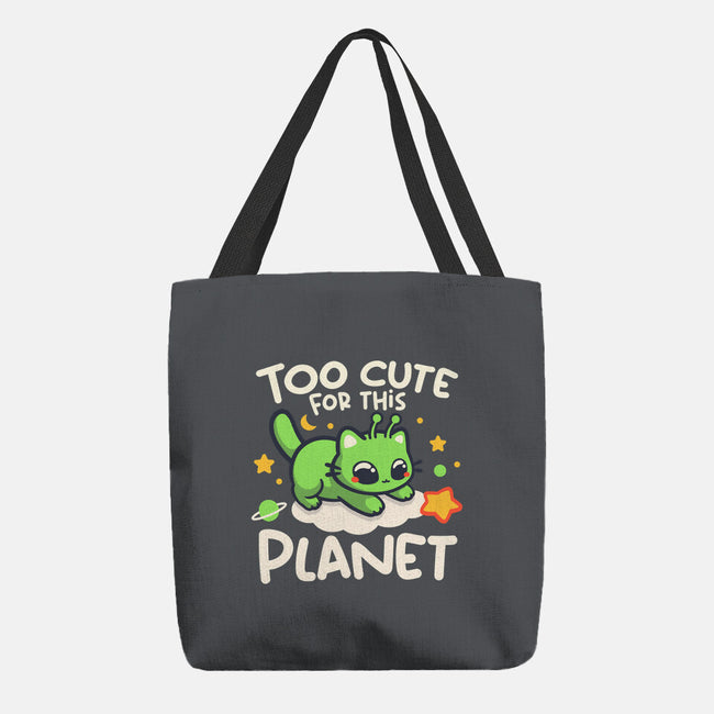 Too Cute Alien Cat-None-Basic Tote-Bag-NemiMakeit