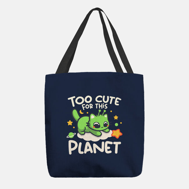 Too Cute Alien Cat-None-Basic Tote-Bag-NemiMakeit