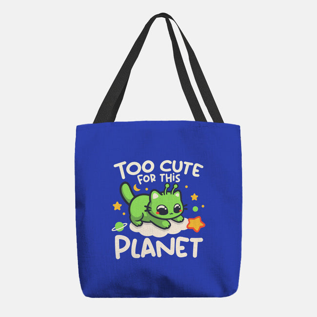 Too Cute Alien Cat-None-Basic Tote-Bag-NemiMakeit