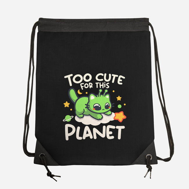 Too Cute Alien Cat-None-Drawstring-Bag-NemiMakeit