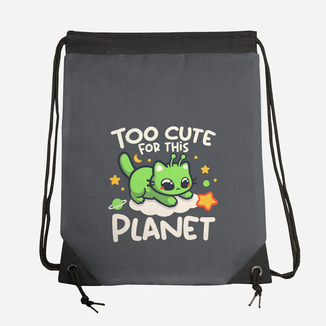 Too Cute Alien Cat-None-Drawstring-Bag-NemiMakeit