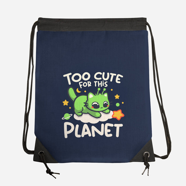 Too Cute Alien Cat-None-Drawstring-Bag-NemiMakeit