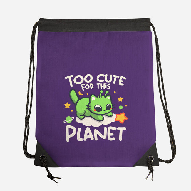 Too Cute Alien Cat-None-Drawstring-Bag-NemiMakeit