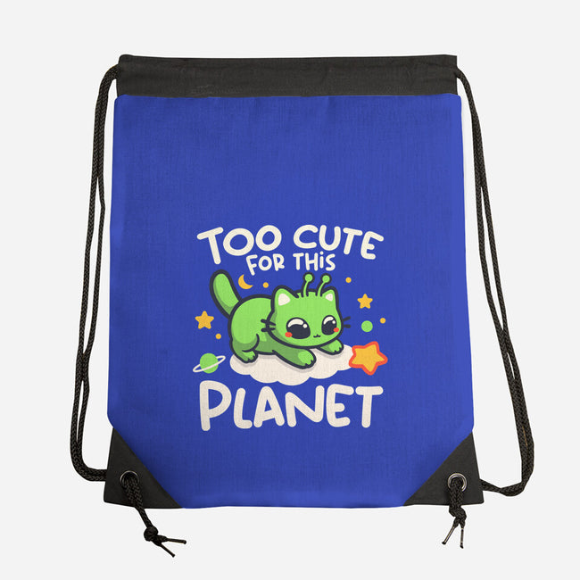 Too Cute Alien Cat-None-Drawstring-Bag-NemiMakeit