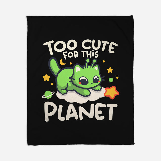 Too Cute Alien Cat-None-Fleece-Blanket-NemiMakeit