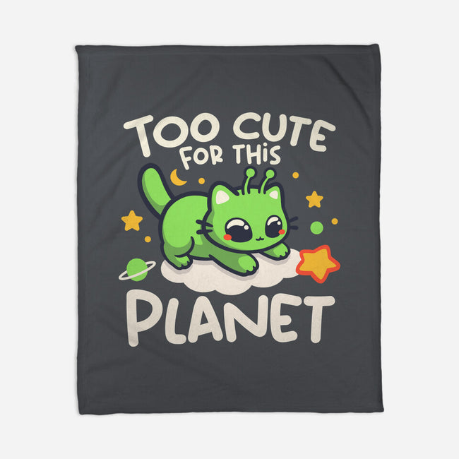 Too Cute Alien Cat-None-Fleece-Blanket-NemiMakeit