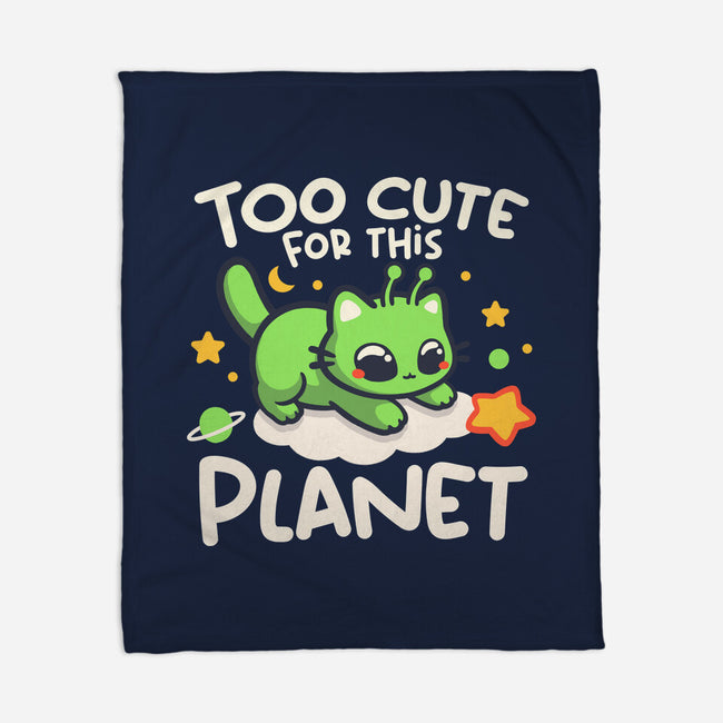 Too Cute Alien Cat-None-Fleece-Blanket-NemiMakeit