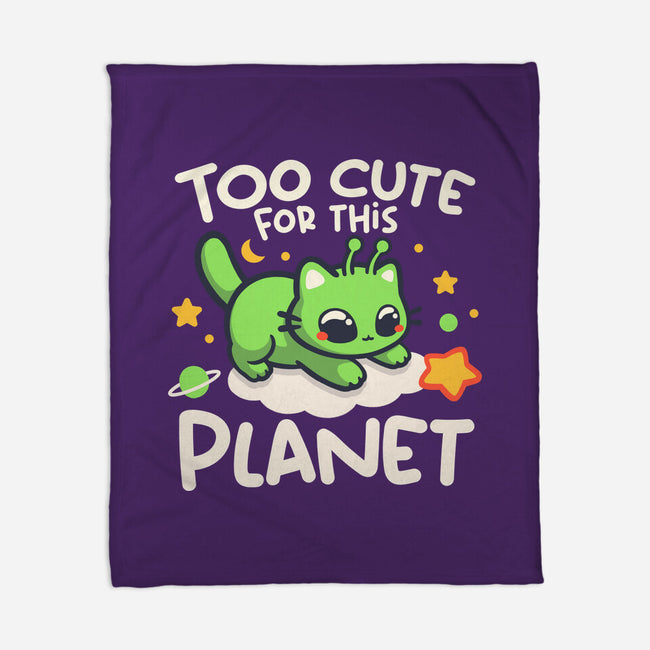 Too Cute Alien Cat-None-Fleece-Blanket-NemiMakeit