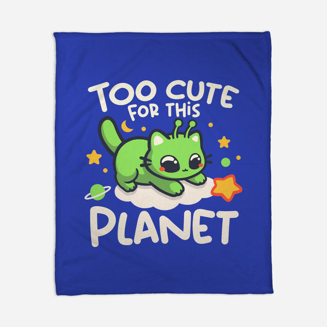Too Cute Alien Cat-None-Fleece-Blanket-NemiMakeit