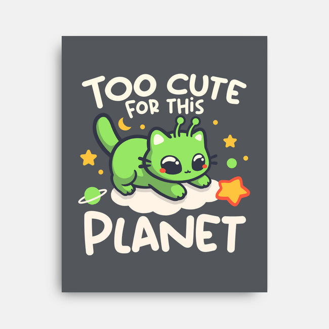 Too Cute Alien Cat-None-Stretched-Canvas-NemiMakeit