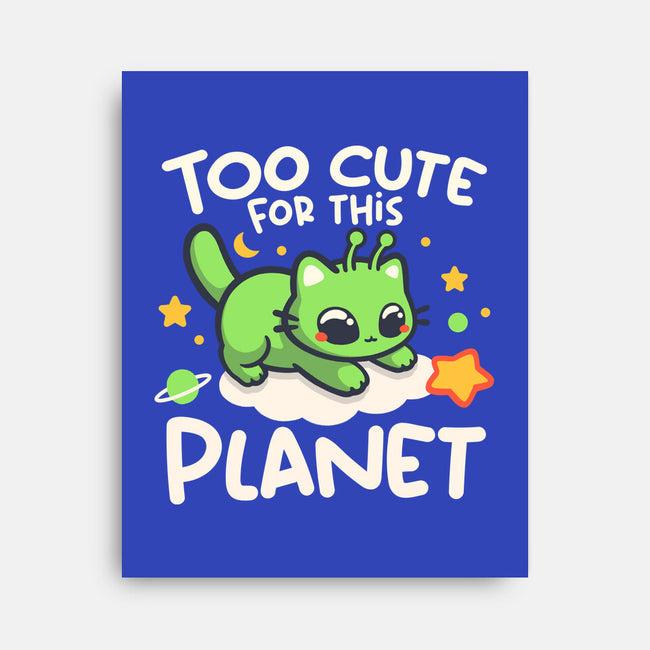 Too Cute Alien Cat-None-Stretched-Canvas-NemiMakeit