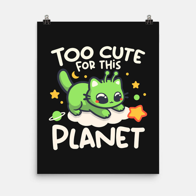Too Cute Alien Cat-None-Matte-Poster-NemiMakeit