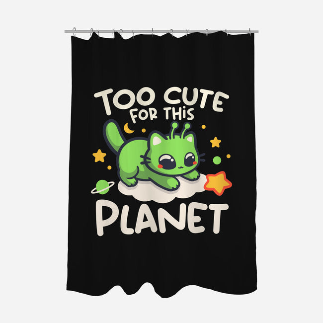 Too Cute Alien Cat-None-Polyester-Shower Curtain-NemiMakeit