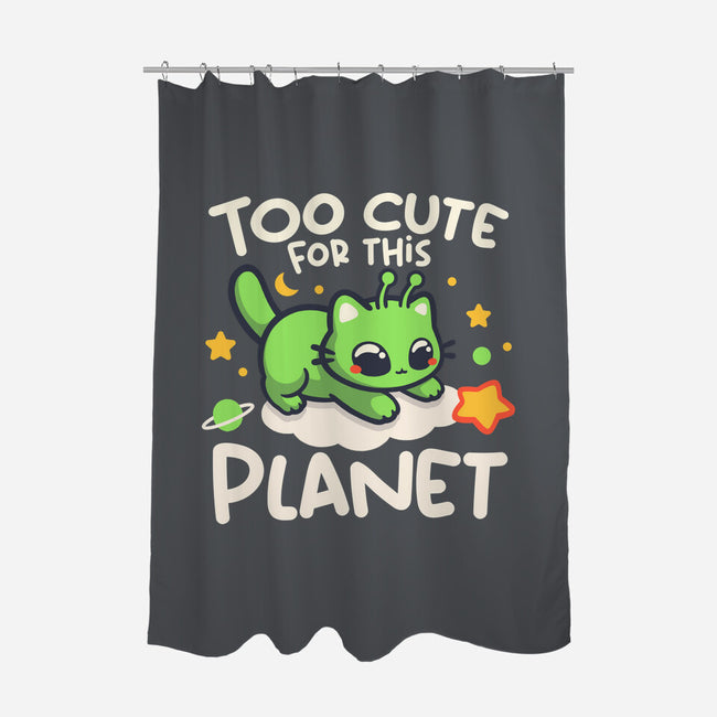 Too Cute Alien Cat-None-Polyester-Shower Curtain-NemiMakeit