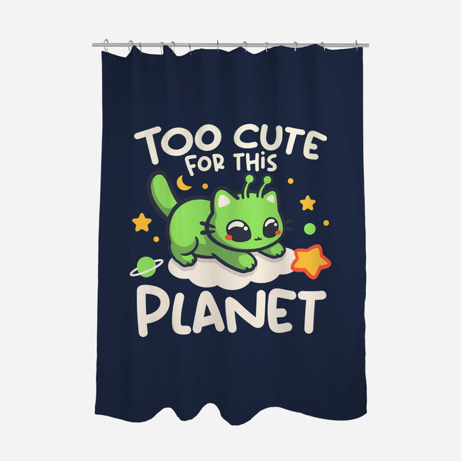 Too Cute Alien Cat-None-Polyester-Shower Curtain-NemiMakeit