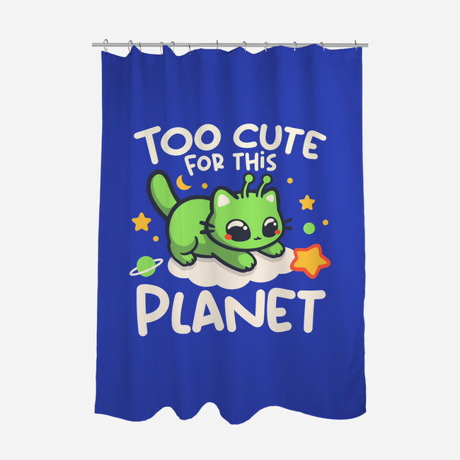 Too Cute Alien Cat-None-Polyester-Shower Curtain-NemiMakeit