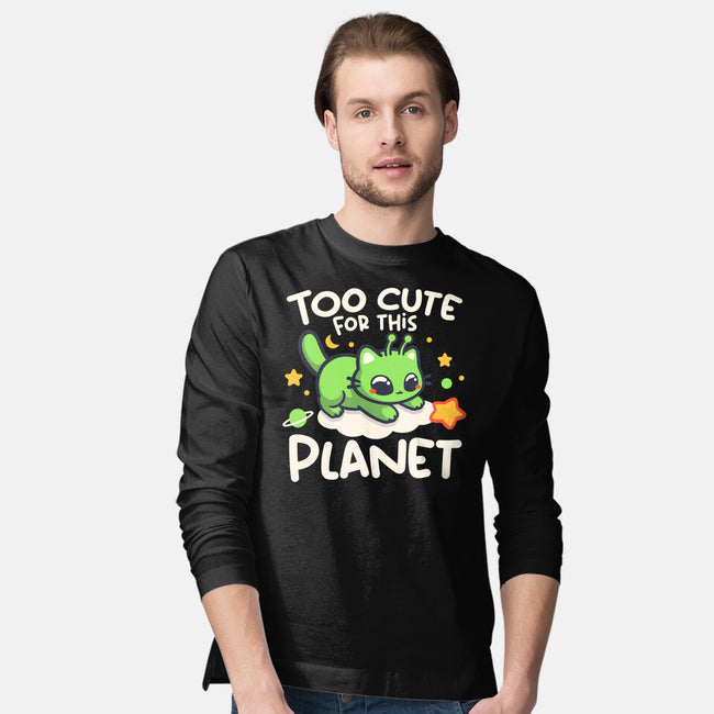 Too Cute Alien Cat-Mens-Long Sleeved-Tee-NemiMakeit