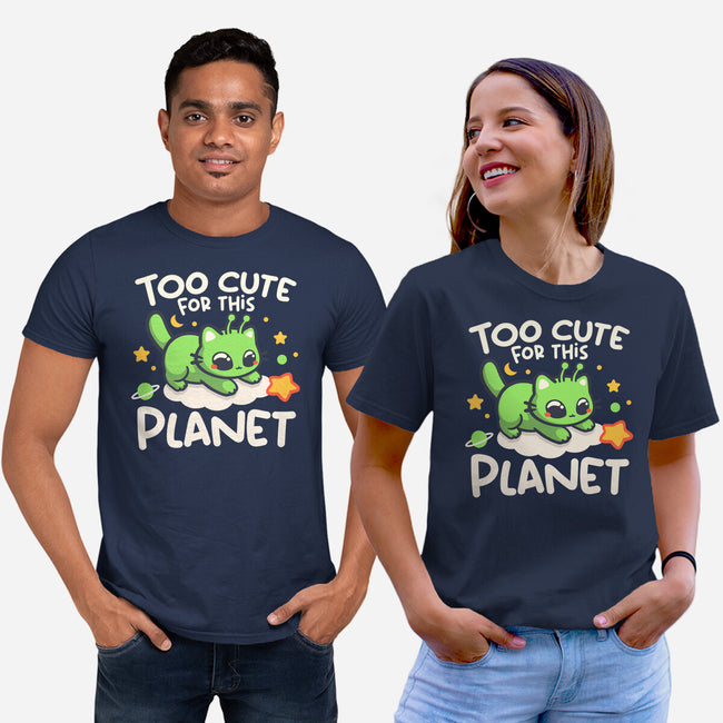 Too Cute Alien Cat-Unisex-Basic-Tee-NemiMakeit