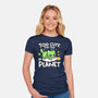 Too Cute Alien Cat-Womens-Fitted-Tee-NemiMakeit