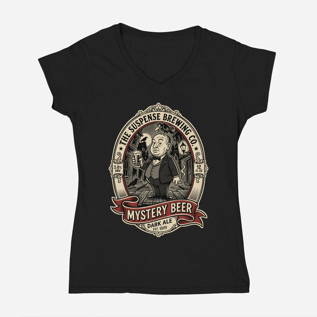 Mystery Beer-Womens-V-Neck-Tee-P1yu5h