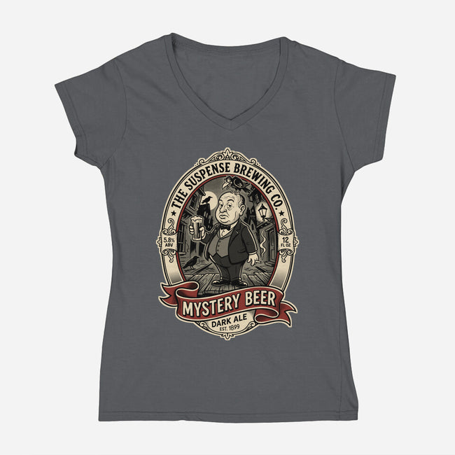 Mystery Beer-Womens-V-Neck-Tee-P1yu5h