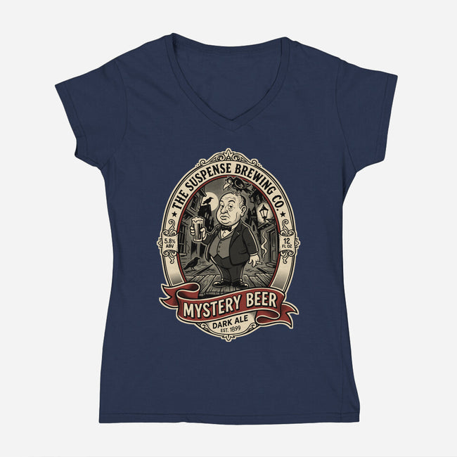Mystery Beer-Womens-V-Neck-Tee-P1yu5h