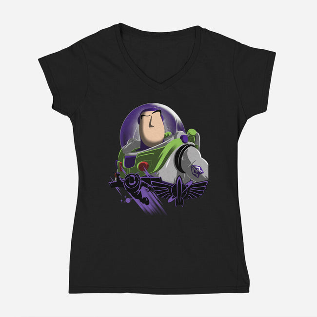 Star Command Captain-Womens-V-Neck-Tee-rmatix