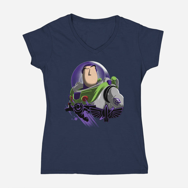 Star Command Captain-Womens-V-Neck-Tee-rmatix