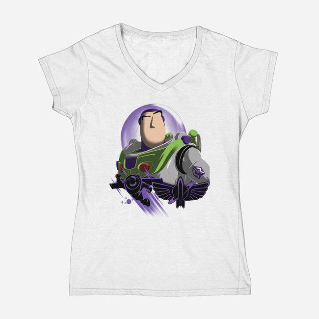Star Command Captain-Womens-V-Neck-Tee-rmatix