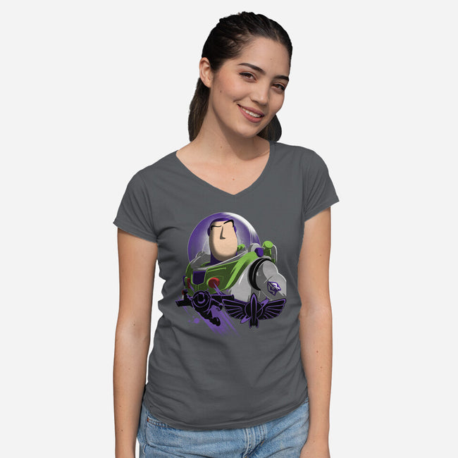 Star Command Captain-Womens-V-Neck-Tee-rmatix