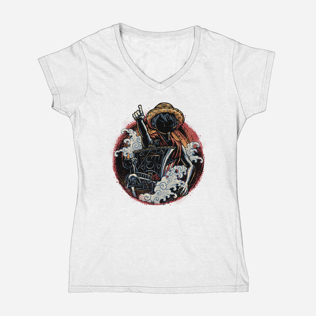 Sail Towards Adventure-Womens-V-Neck-Tee-glitchygorilla