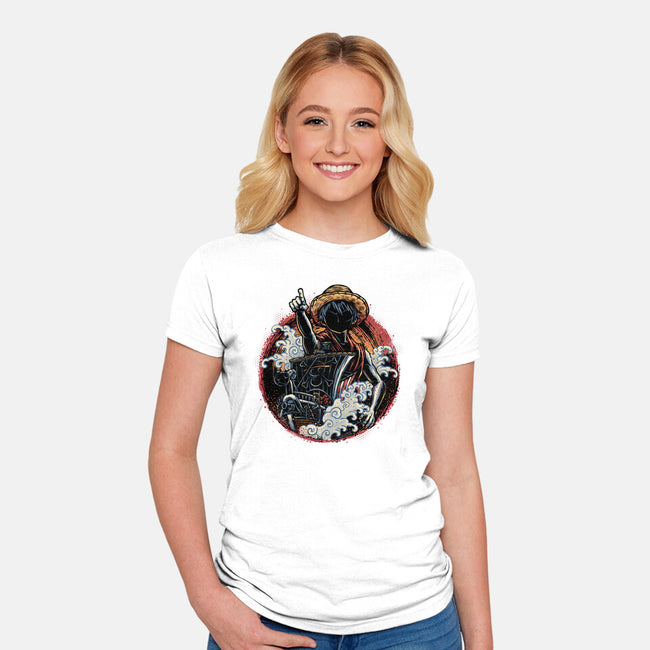 Sail Towards Adventure-Womens-Fitted-Tee-glitchygorilla