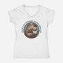 My Emotional Support Beverage-Womens-V-Neck-Tee-glitchygorilla