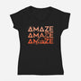 Project Amaze Amaze Amaze-Womens-V-Neck-Tee-rocketman_art