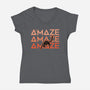 Project Amaze Amaze Amaze-Womens-V-Neck-Tee-rocketman_art