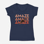 Project Amaze Amaze Amaze-Womens-V-Neck-Tee-rocketman_art