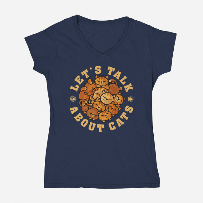 Lets Talk About Cats-Womens-V-Neck-Tee-erion_designs